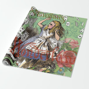 alice äventyrs kort wonderland hattmakare kanin presentpapper