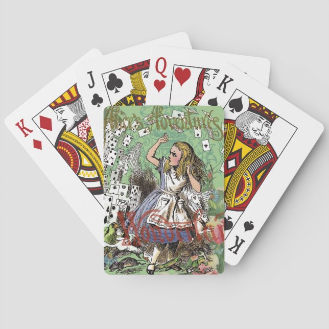 alice äventyrs kort wonderland hattmakare kanin spel kort (Baksidan)