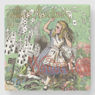 alice äventyrs kort wonderland hattmakaren kanin underlägg sten