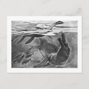 Alice B. Woodward: Plesiosaurians art vycard Vykort