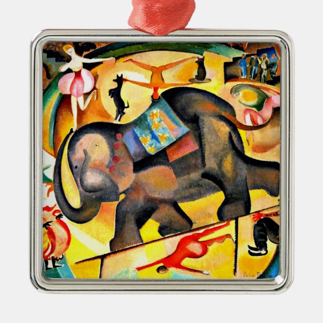Alice Bailly - Elephant, bra konsmålning, Julgransprydnad Metall (Framsidan)