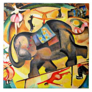 Alice Bailly - Elephant, bra konsmålning, Kakelplatta