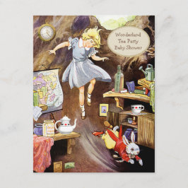 Alice besegrar baby shower för kaninhålunderland inbjudningar