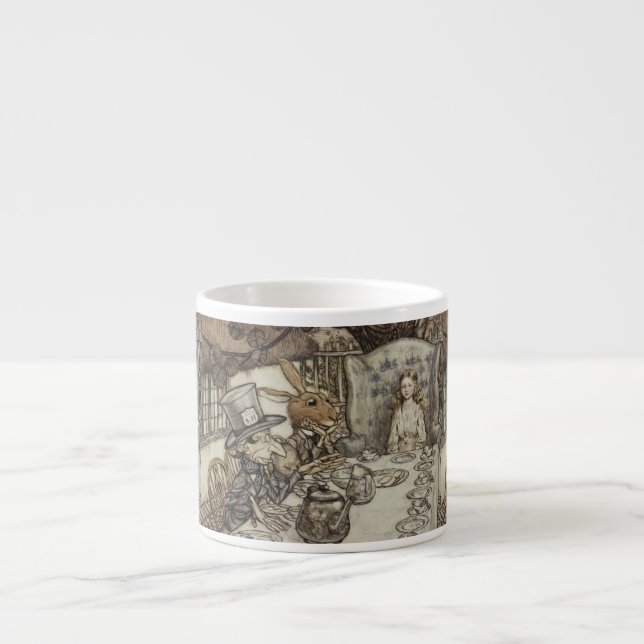 Alice Birthday Unfödelsedagspressen Rabbit Hatter  Espressomugg (Framsidan)