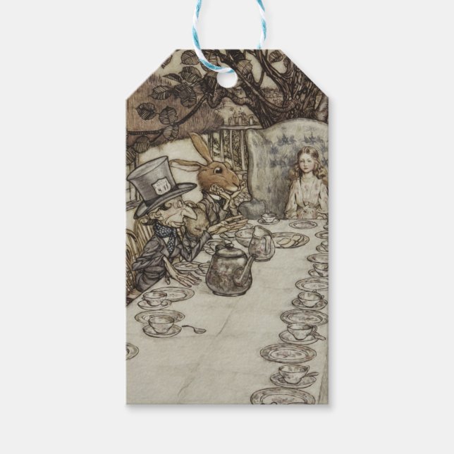 Alice Birthday Unfödelsedagspressen Rabbit Hatter  Presentetikett (Framsidan)