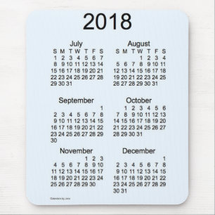 Alice blått 2018 kalender för 6 månad vid Janz Musmatta