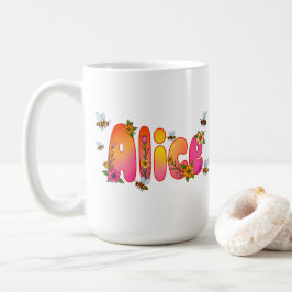 Alice - Blommig och Bidesignad Mugg