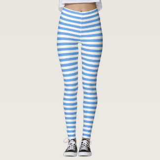 Alice Blue White Rand Mönster Leggings