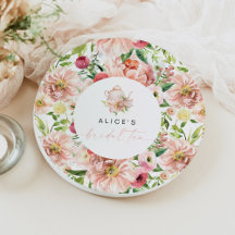 ALICE Blush Blommig Bröllopsdusch Te-fest Brunch