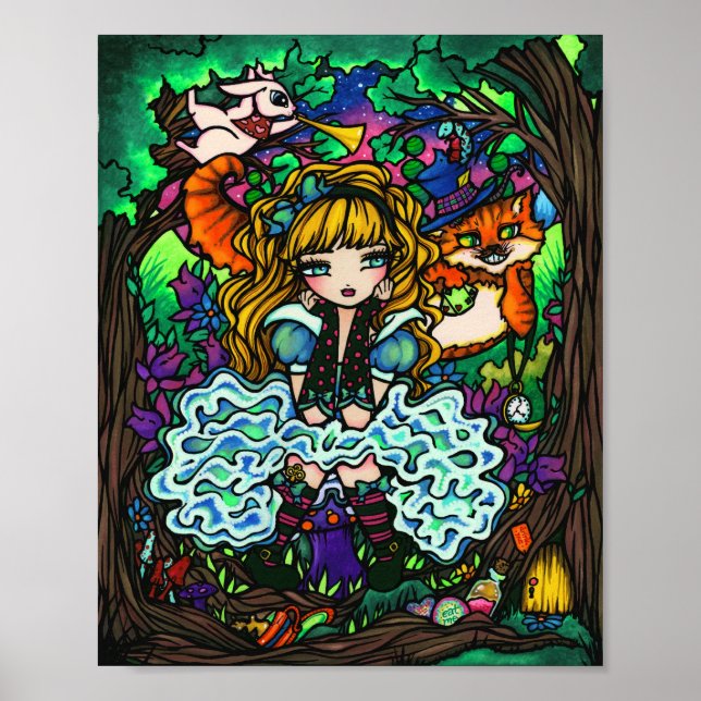 Alice Borttappad i Wonderland Cheshire Cat Poster (Framsidan)