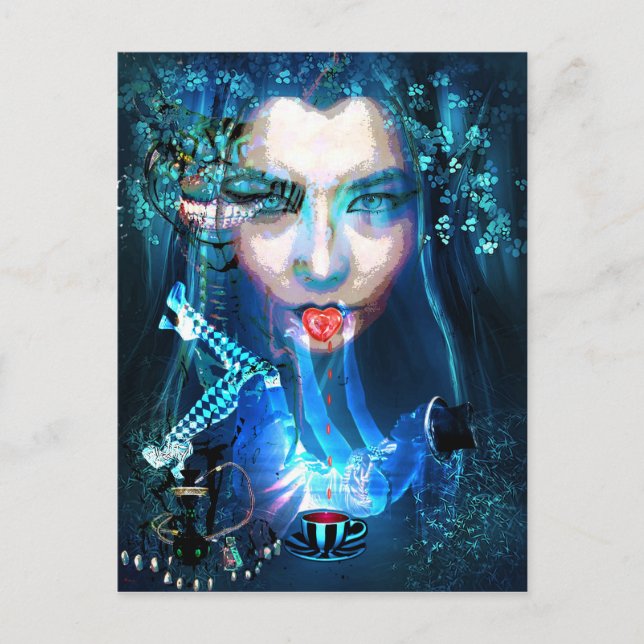 ALICE BORTTAPPAD I WONDERLAND VYKORT (Framsida)