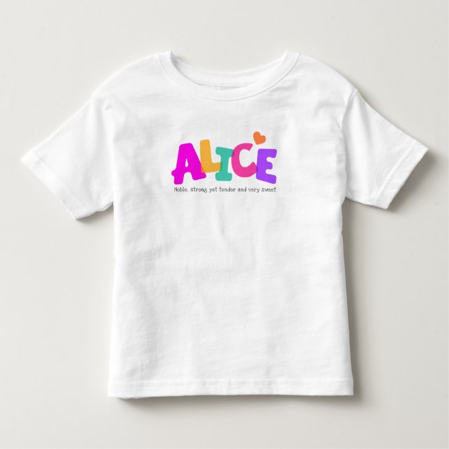 Alice bubblar kända menande flickor brevdräkt t shirt (Framsida)