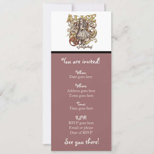 Alice Carnivale Stil (Guld version) Inbjudningar (Framsida)