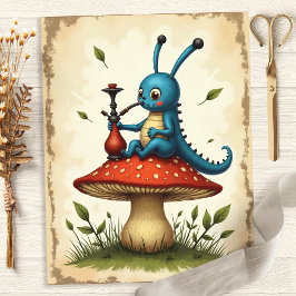 Alice Caterpillar Hookah Scrapbook Papper