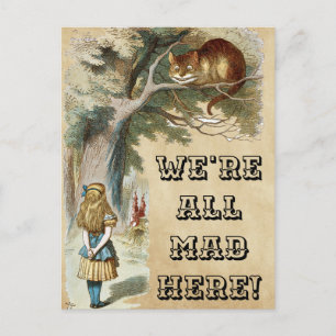 Alice, Cheshire Cat 1890 - VI ÄR ALLA HÄR! Vykort