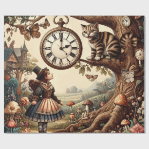 Alice & Cheshire Cat: Fantastisk Underland-fantasi Presentpapper