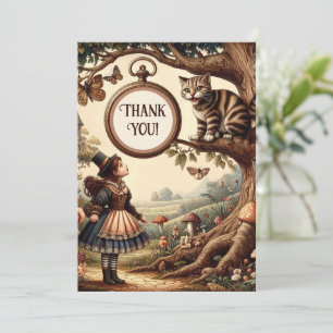 Alice & Cheshire Cat: Whimsical Underland Fantasi Tack Kort