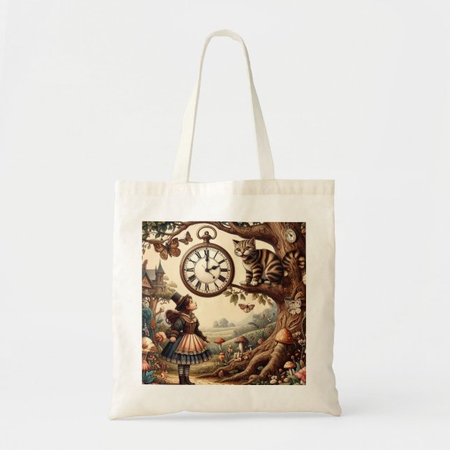 Alice & Cheshire Cat: Whimsical Wonderland Fantasi Tygkasse (Framsidan)