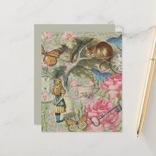 Alice Cheshire Cat Wonderland Träd Garden (Fram/Back In Situ)