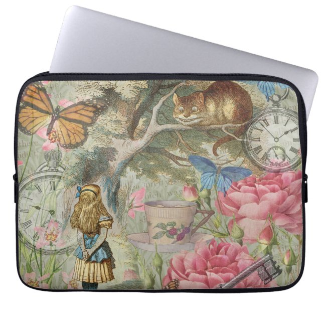 Alice Cheshire Cat Wonderland Träd Garden Laptop Fodral (Framsidan)