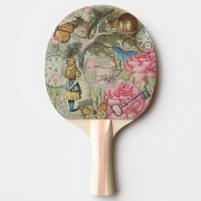 Alice Cheshire Cat Wonderland Träd Garden Pingisracket (Framsidan)
