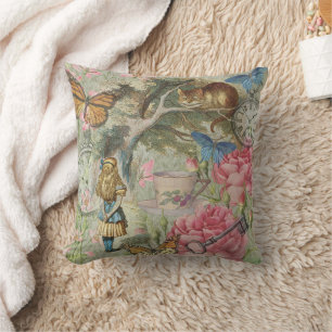 Alice Cheshire Cat Wonderland Trädgård Kudde