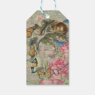 Alice Cheshire Cat Wonderland Trädgård Presentetikett