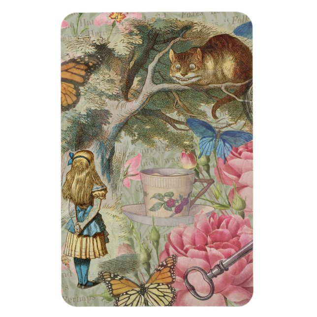 Alice Cheshire Catts Underland Trädgård Magnet (Vertikal)