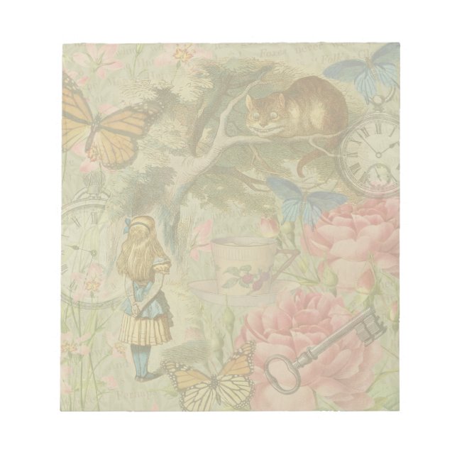 Alice Cheshire Katt Wonderland Trädgård Anteckningsblock (Framsida)