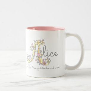 Alice dekorativt namn och menande mugg