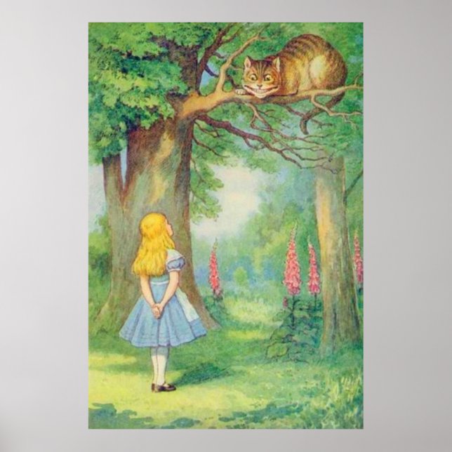 Alice & den leende katten i full färg poster (Framsidan)