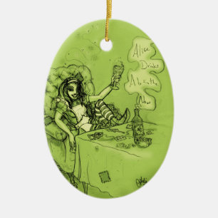 Alice Drinks Absinthe Now Julgransprydnad Keramik
