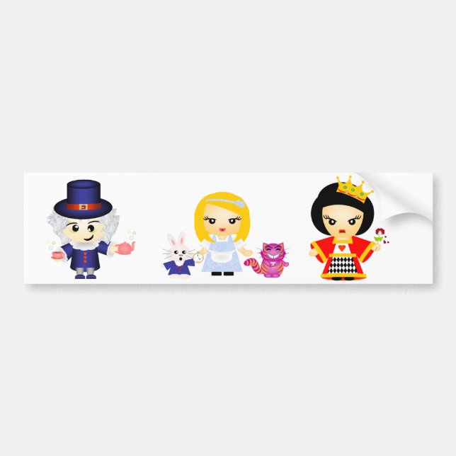 Alice, drottningen och den tokiga hatteren bildekal (Framsidan)