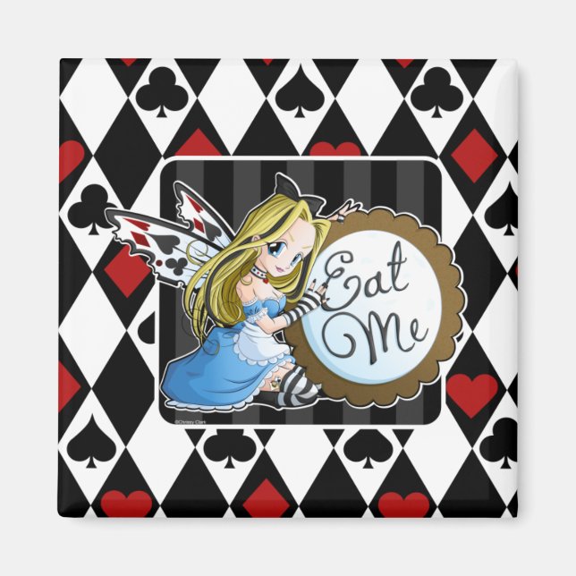 Alice Fairy-Eat Me Anime Square Magnet (Framsidan)
