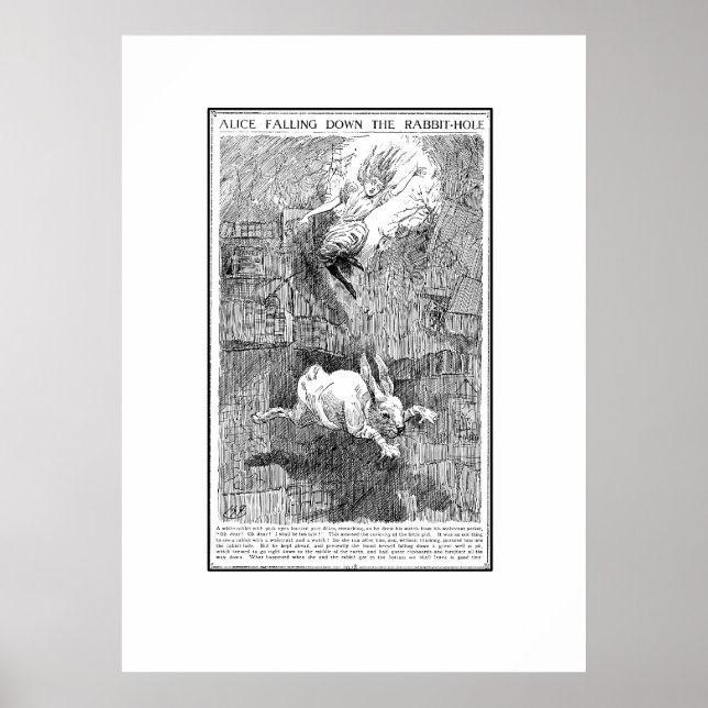 Alice faller ner i kaninen-Hål Poster (Framsidan)