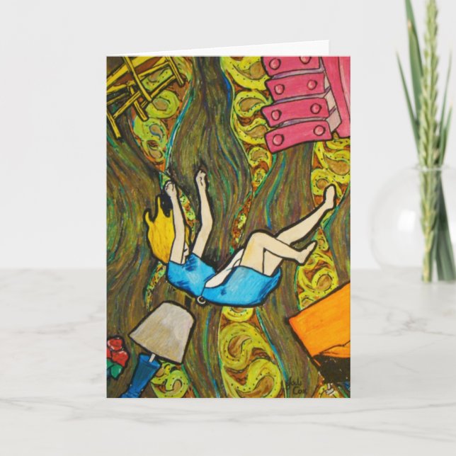 Alice Falling Greeting Card Kort (Framsida)