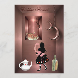 Alice, flamingo- & Cheshire kattmöhippa Inbjudningar