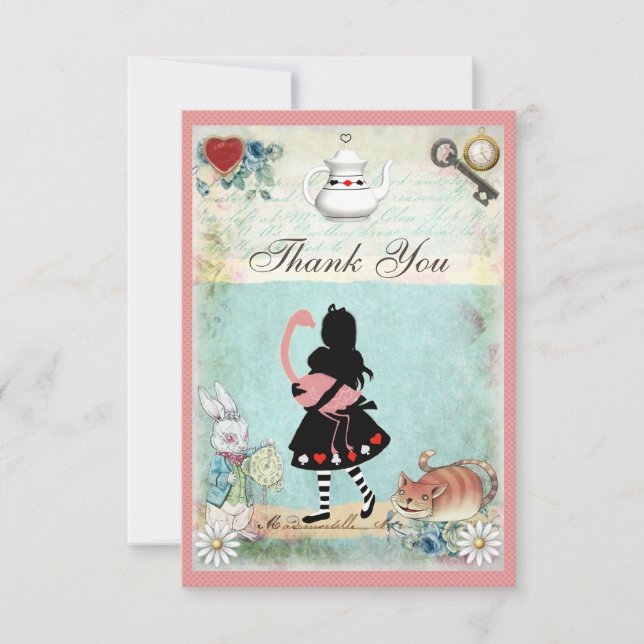Alice, Flamingo och Cat Baby Shower, Tack (Framsida)