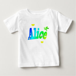 Alice, flicknamn logotyp med hjärtan,  t shirt