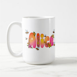 Alice - Floral and Bee Design Mug Kaffemugg