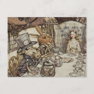 Alice Födelsedag Icke-födelsedags Rabbit Hatter-fe Vykort