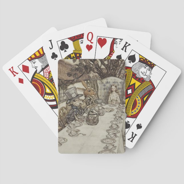 Alice Födelsedag Obursdag Kanin Hattpartaj Casinokort (Baksidan)