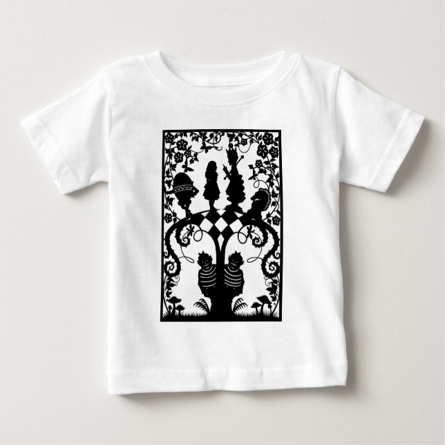 Alice genom det tittar glaset baby T-Shirt (Framsida)