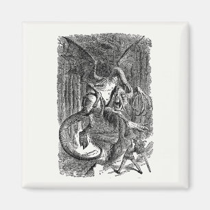 Alice genom det Tittar glaset - Jabberwocky Magnet