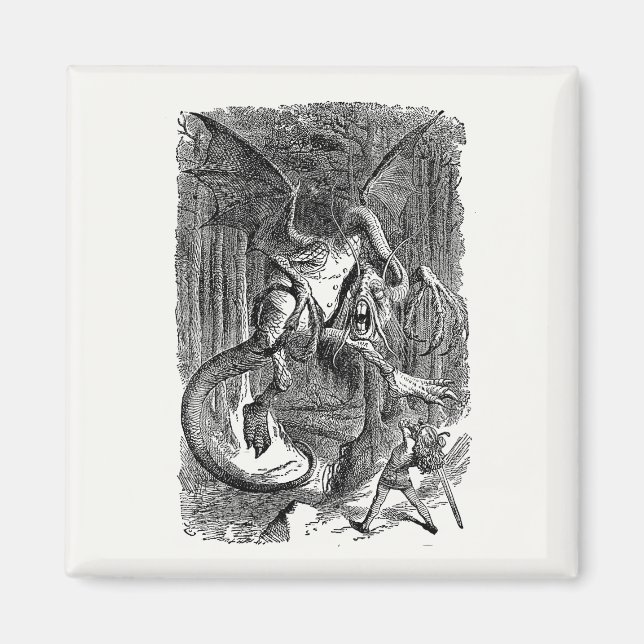 Alice genom det Tittar glaset - Jabberwocky Magnet (Framsidan)