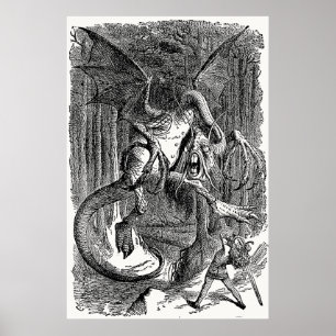 Alice genom det Tittar glaset - Jabberwocky Poster