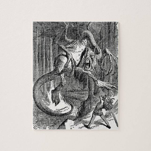 Alice genom det Tittar glaset - Jabberwocky Pussel (Vertikal)