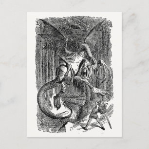 Alice genom det Tittar glaset - Jabberwocky Vykort