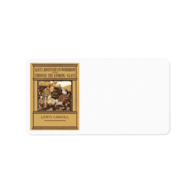 Alice genom Tittar glas Adressetikett (Framsidan)