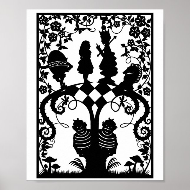 Alice genom tittar glas poster (Framsidan)